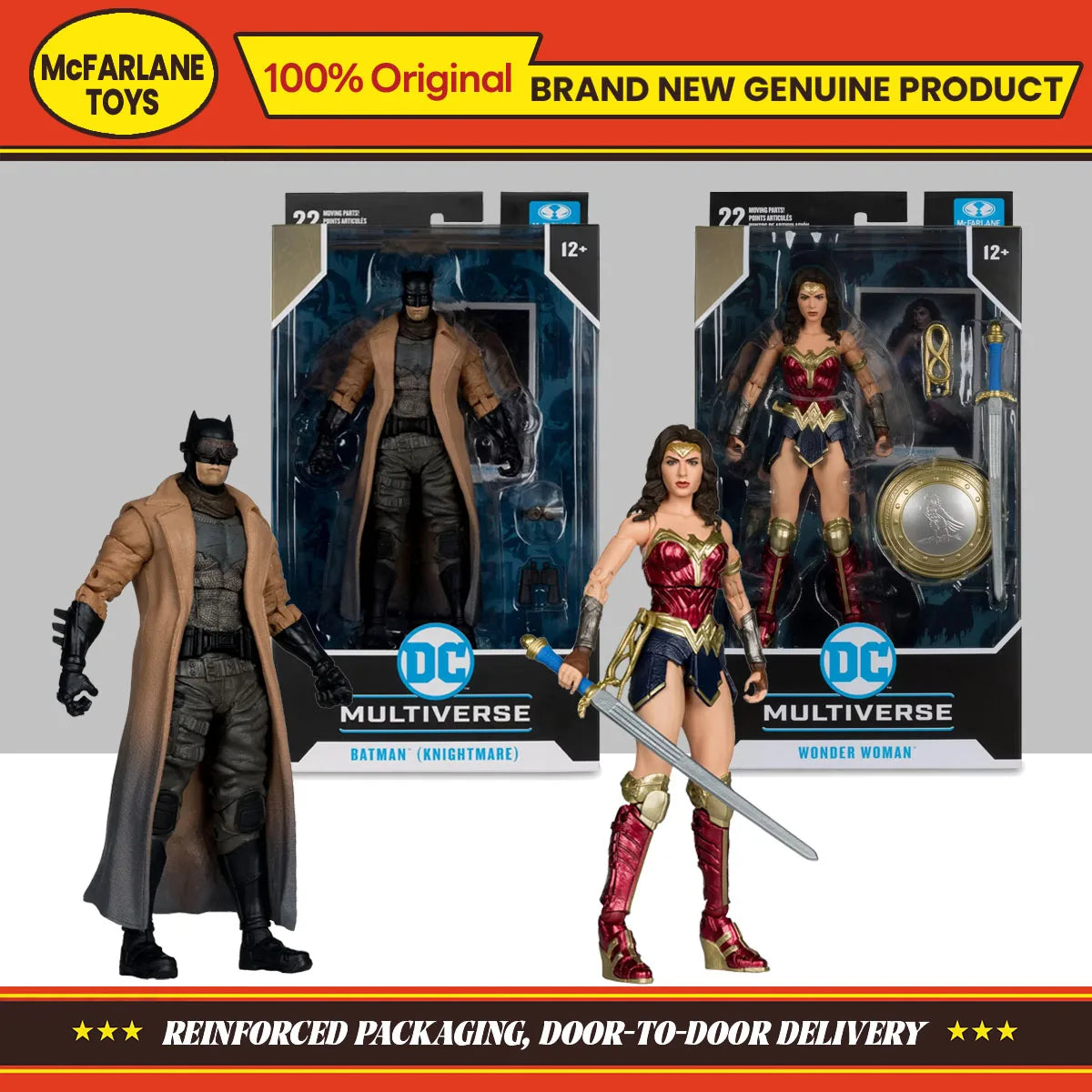 McFarlane Toys Batman v Superman: Dawn of Justice Wonder Woman/Batman Knightmare 18cm figura de acción regalos de modelo originales