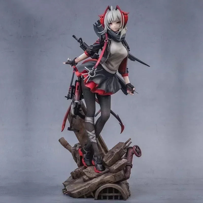 Dark Oni Anime Warrior Statue – Arknights Style Demon Girl Collector Figure 26 cm